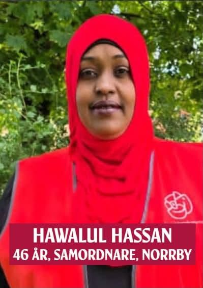 Bild publicerad under valrörelsen 2026. Hawalul Hassan har klättrat tolv steg på S-listan sedan förra valet. Foto: S