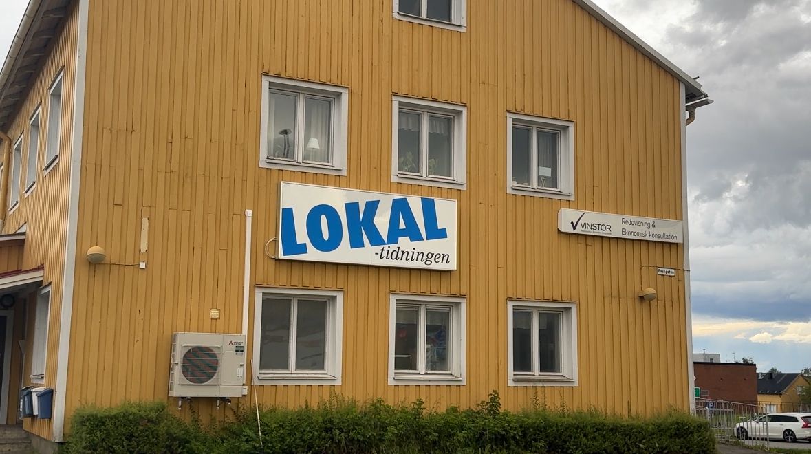Lokaltidningens redaktion i Vilhelmina.