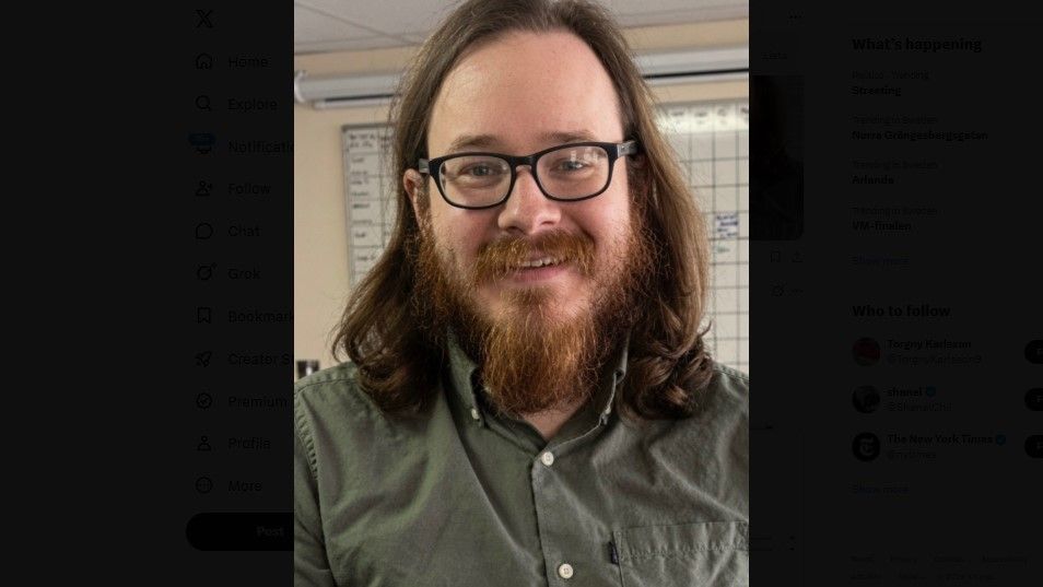 Joshua Kerry, 28, är häktad för mordet på Ann Widdecombe. (Foto: Faksimil X)