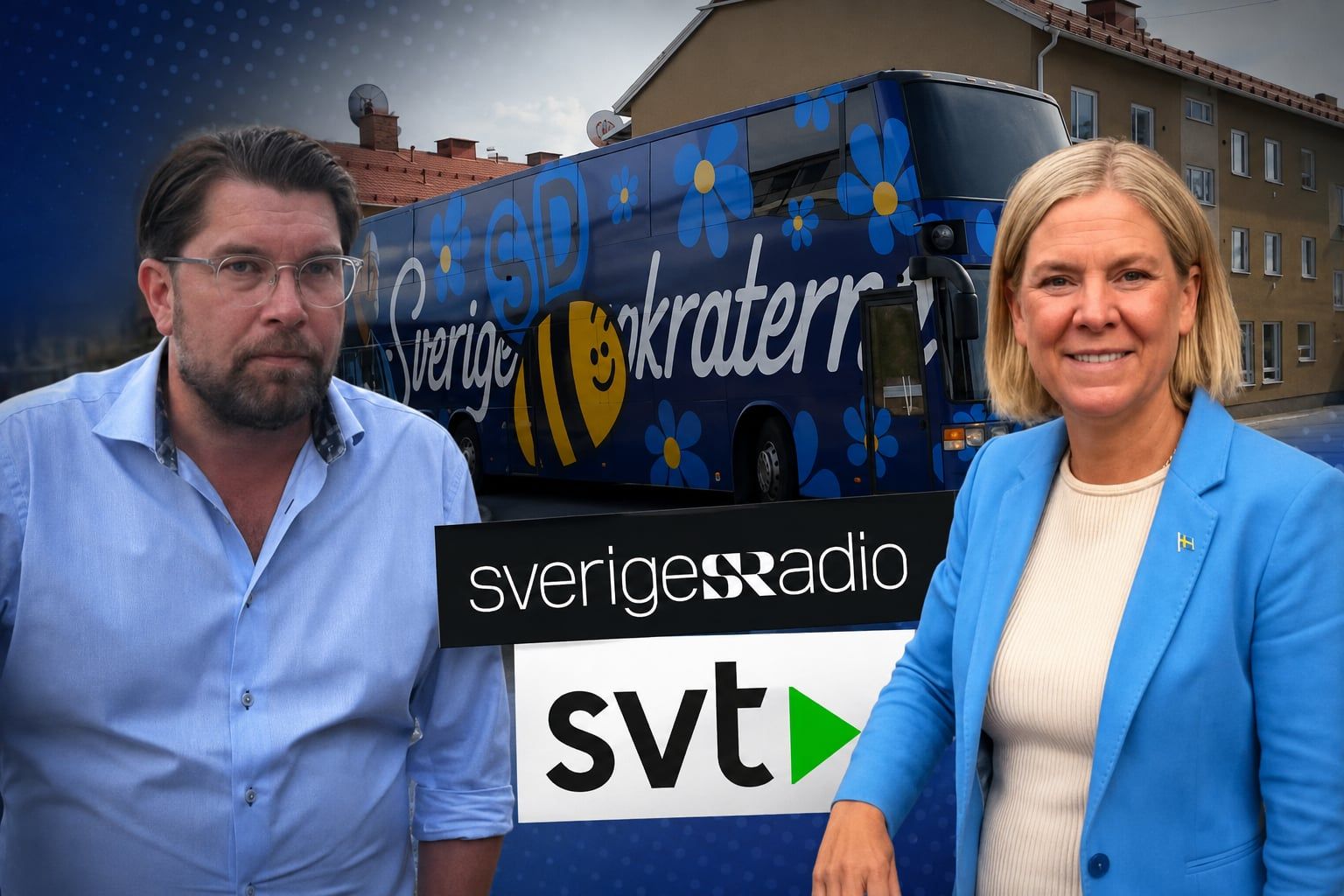 SVT och SR dissade Jimmie Åkessons turné - täckte Magdalena Anderssons besök
