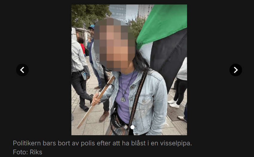 Pulido Moreno pixlades i Expressens rapportering. Foto: Faksimil Expressen