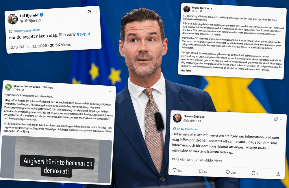 Fortsatt starka reaktioner från vänsterhåll på "angiverilagen"