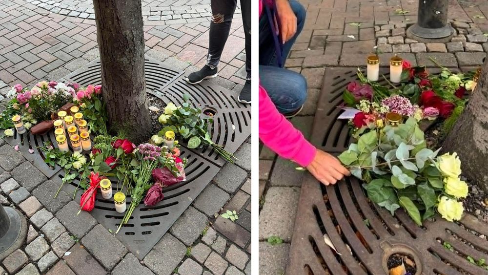 Folk sörjer efter dödsmisshandeln