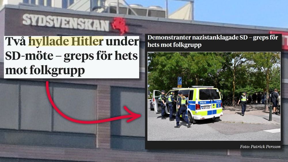 Sydsvenskan: Två "hyllade Hitler" på SD-möte – var motdemonstranter