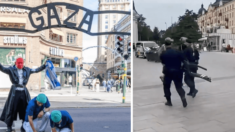”Gazaskylten” omhändertagen av polis efter ny demonstration