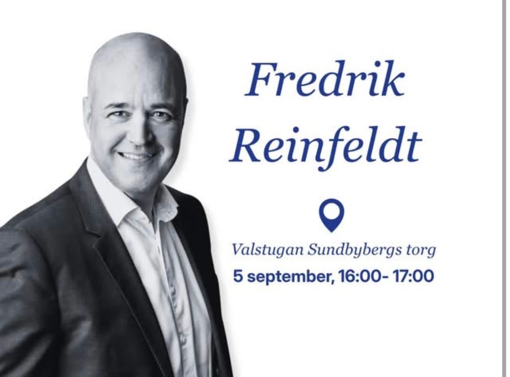 Fredrik Reinfeldt rycker in för Moderaterna i valspurten