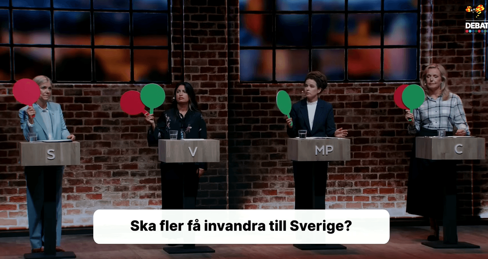 Tre av fyra rödgröna visar grönt för mer invandring
