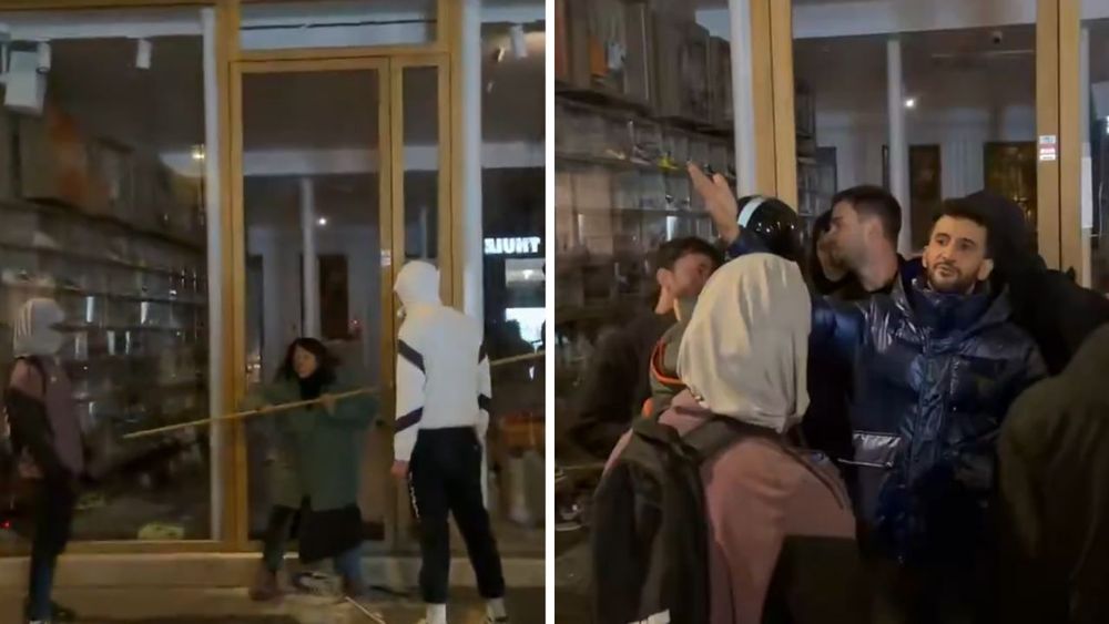Video: Butiken räddas från plundring – för ägaren är muslim