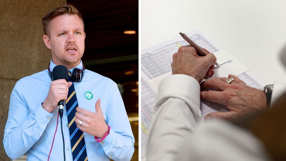 Fredrick Federley (C) räknade röster i vallokal