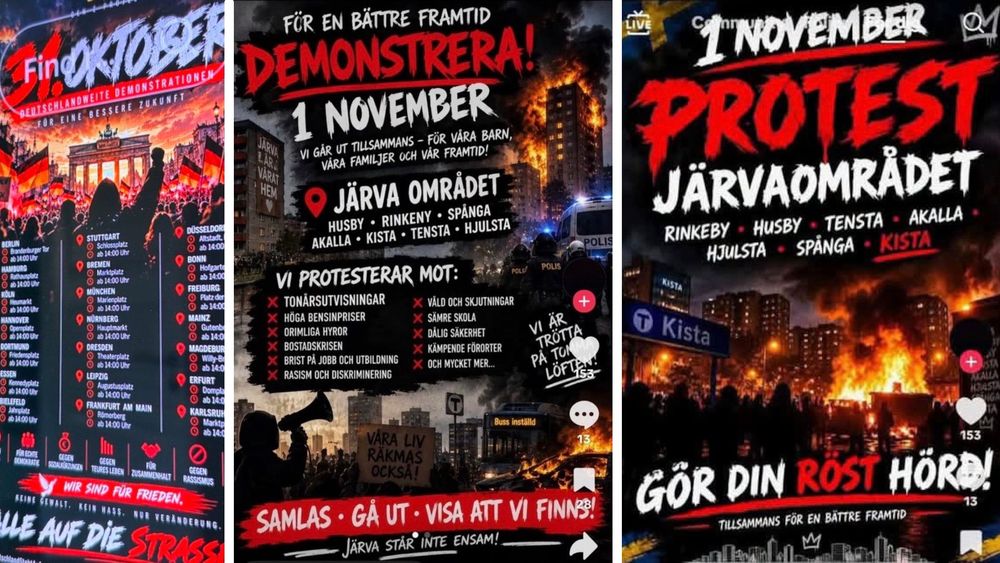 Uppmaningar om protester i Stockholm sprids i sociala medier