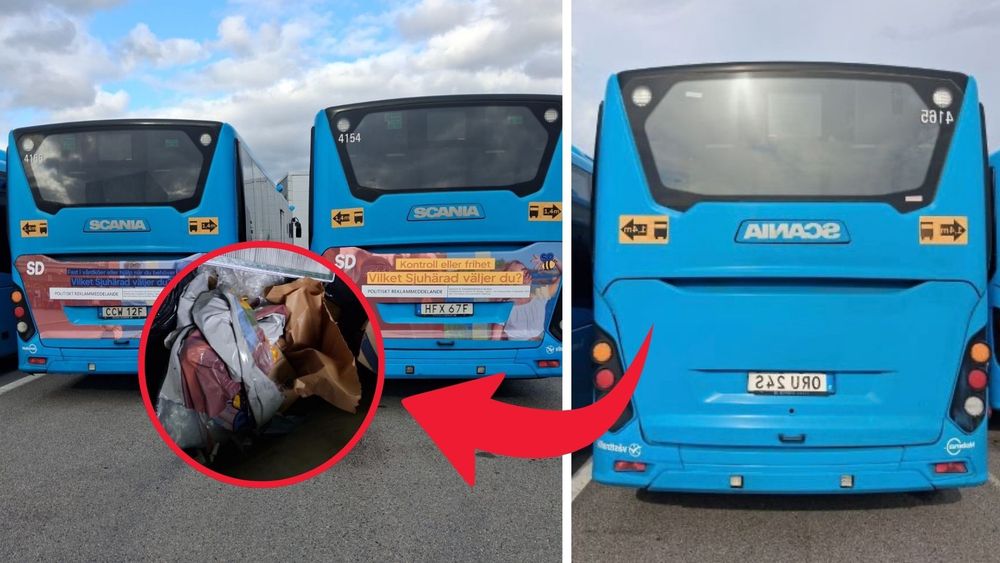 SD:s bussreklam i Kinna revs ner – 
hittades i containrar