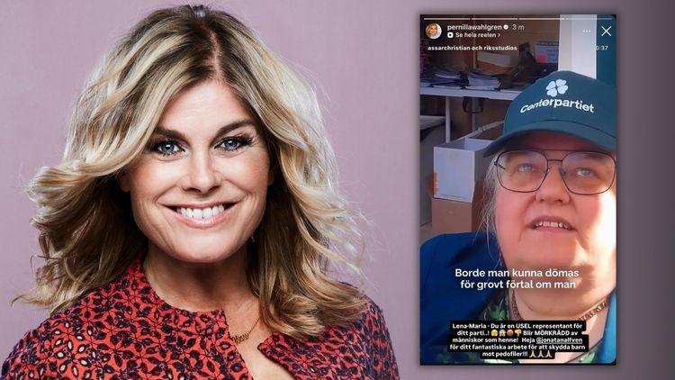 Efter Riks avslöjande: Pernilla Wahlgren rasar mot centerpartistens ord om pedofiler