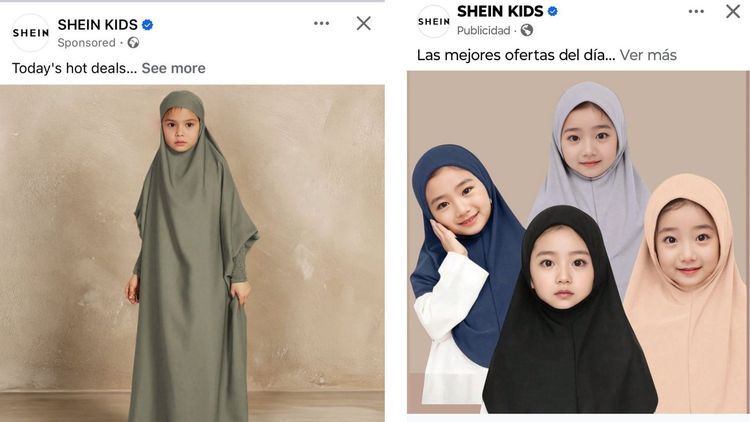 Sheins reklam med slöjklädda barn väcker anstöt