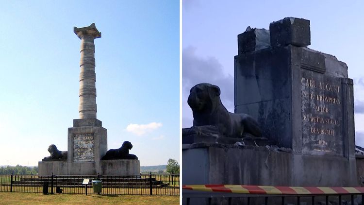 Kvidingemonumentet totalförstört av blixt