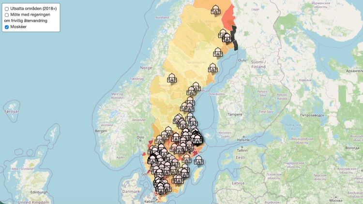 Sverigedemokraterna lanserar Moskékartan
