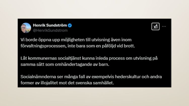 Henrik Sundström (M) öppnar upp för kommunalt initiativ till utvisningar

