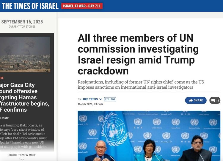 FN:s palestinakommission: Därför fick ledamöterna avgå
