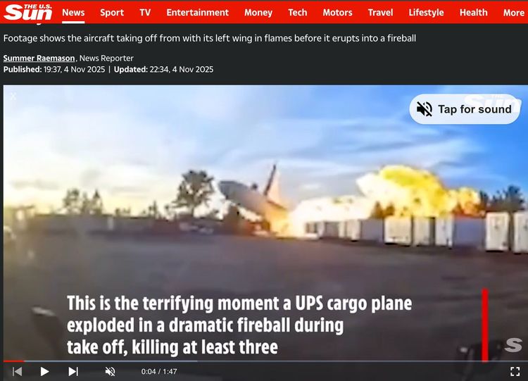 Här kraschar fulltankat fraktflygplan i USA