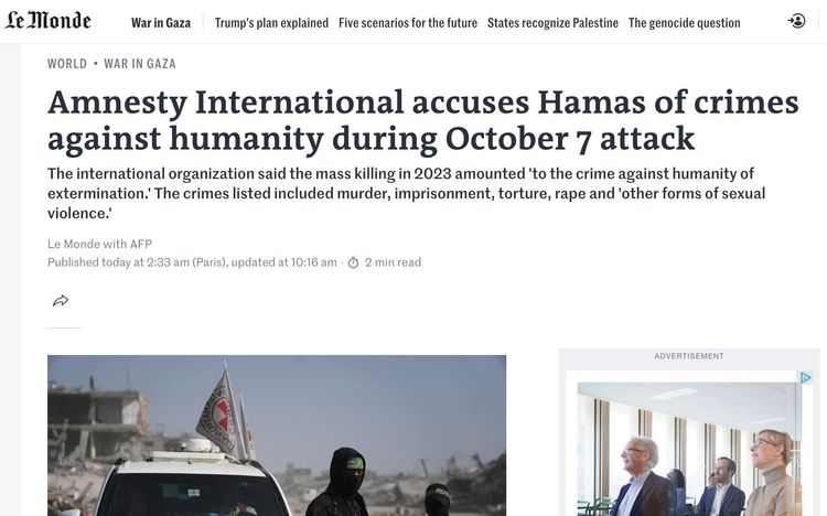 Nu slår även Amnesty fast att Hamas begick folkmord