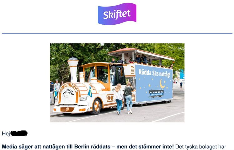 Hjulburet demonstrationståg har infrastrukturministern som måltavla