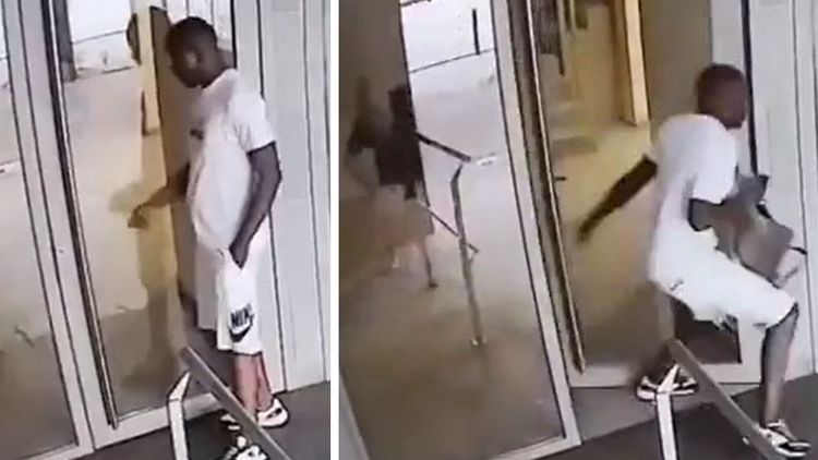 Video: Öppnade dörren – då gick främlingen till attack