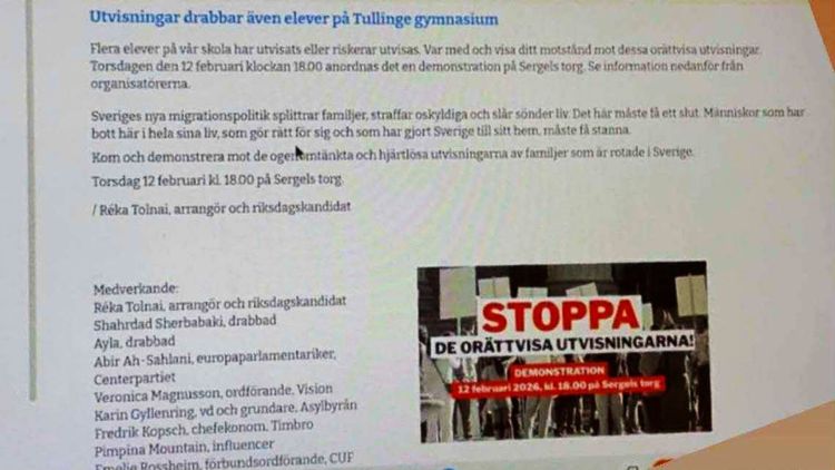 Elever pressas att demonstrera mot utvisningar - slog larm till riks