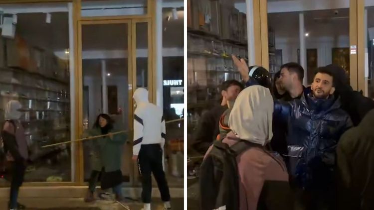 Video: Butiken räddas från plundring – för ägaren är muslim