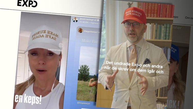 Expo förbryllade av keps med texten "Make Europe Safe Again" – hånas av SD-politiker