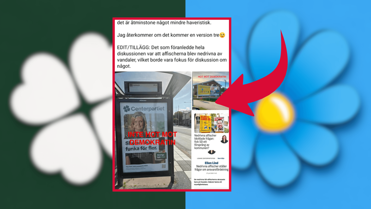 Centertidning går till attack – efter sabotaget mot SD-affischerna