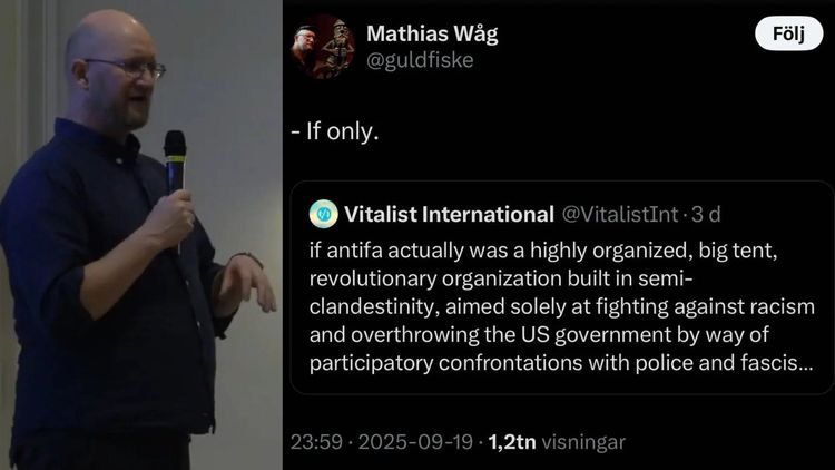 Vänsterextreme Aftonbladet-profilens önskan - fantastiskt om Antifa störtar USA:s regering: "If only"