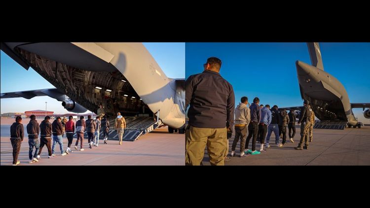 "Deportationsflygen har lyft" – Bilderna från Vita huset visar hur migranter utvisas