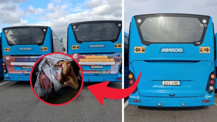 SD:s bussreklam i Kinna revs ner – 
hittades i containrar