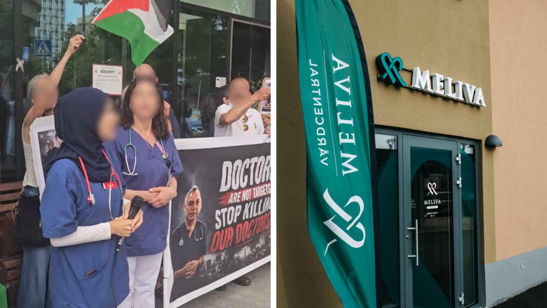 Meliva "tar avstånd" från läkares agerande under Palestinaprotest vid Karolinska