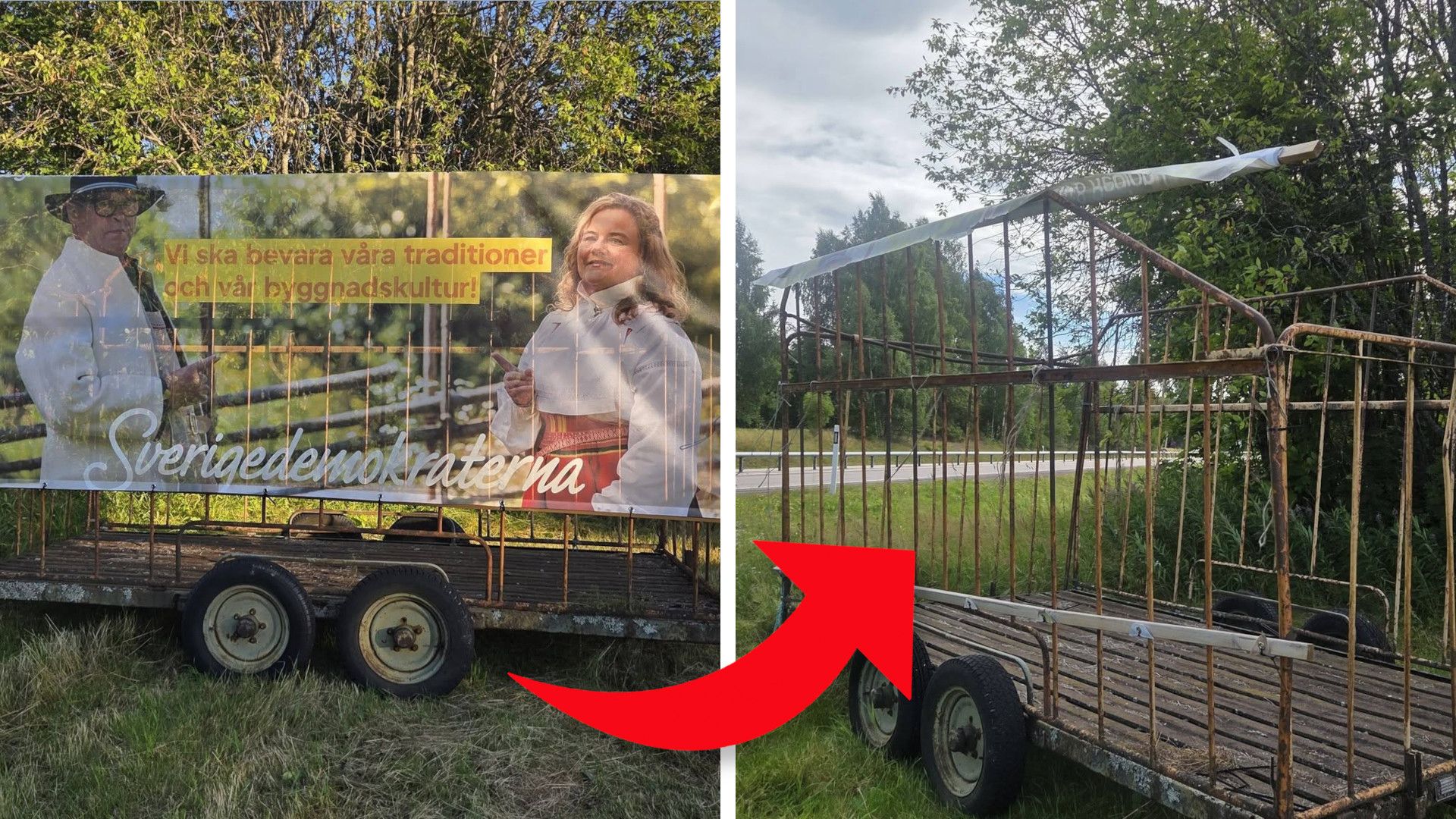 SD-banderoll stulen i Mora – "För jävligt"