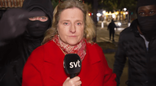 SVT tvingas avbryta direktsändning under våldsvänsterns upplopp: "Lite störda"